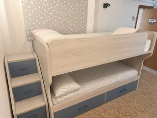 Litera 90cm 3 camas con cajones