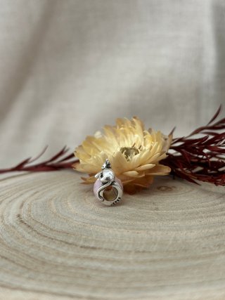 Charm Gato Cristal Rosa Plata