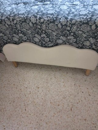 Cama + Colchón Blanco y Madera 90x 200