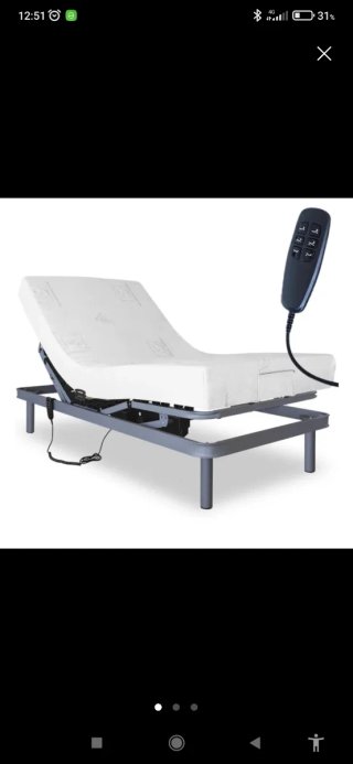 Cama articulada eléctrica con colchón y funda