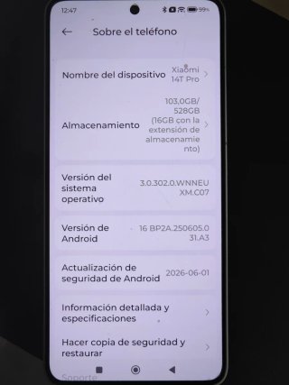 Xiaomi 14T Pro 528 GB Plata