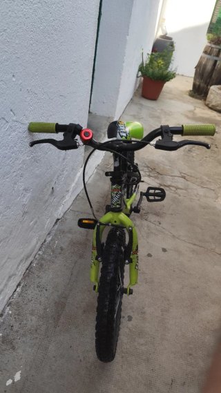 Bicicleta infantil negra y verde