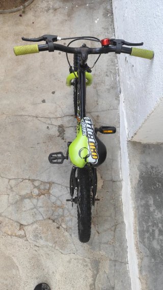 Bicicleta infantil negra y verde