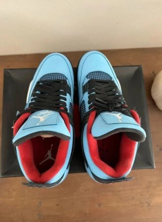 Jordan 4 Retro Azul/Rojo Talla 40 Nuevo