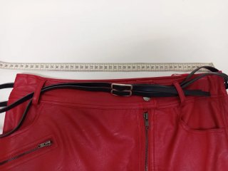 Falda Simil Cuero Roja Talla M