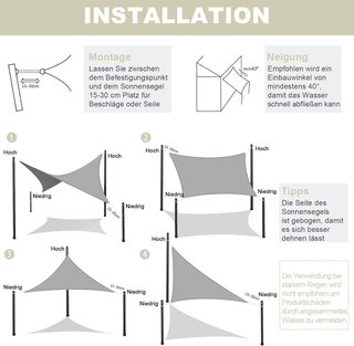 AXT SHADE Toldo Vela de Sombra Impermeable Triangu