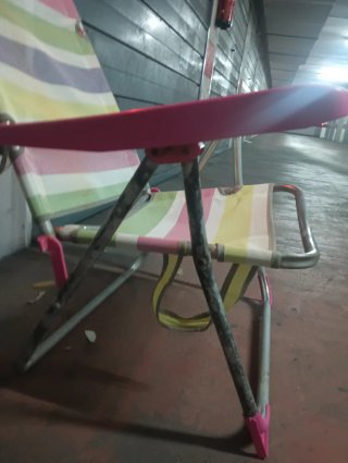 Silla de playa plegable posiciones alta multicolor