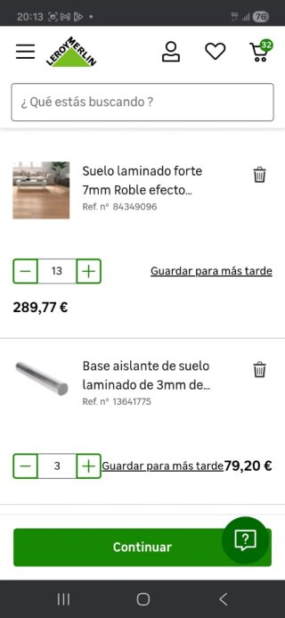 Suelo laminado + accesorios