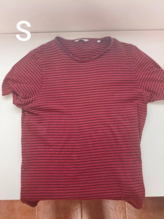 Camiseta rayas rojas y negras Talla S