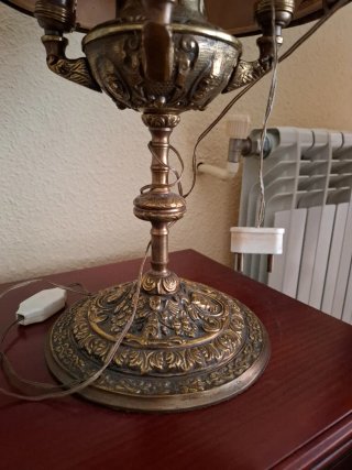 Lámpara de despacho de bronce estilo antiguo