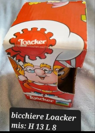 Bicchiere Gadget Loacker Gnometti Vintage Vetro