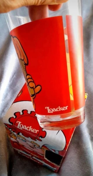 Bicchiere Gadget Loacker Gnometti Vintage Vetro