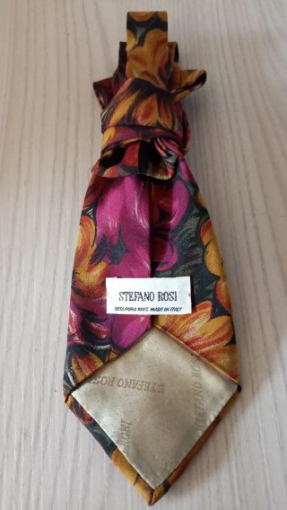 Cravatta gioiello vintage floreale in seta