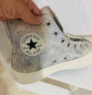 Converse Chuck Taylor Lift Plateadas Originales