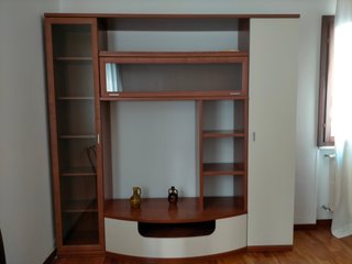 Mobile soggiorno legno e vetro 200x220 cm