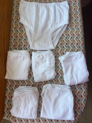Lote 5 Bragas Algodón Blancas Talla Única