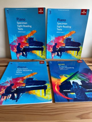 4 Libros ABRSM Piano Sight-Reading Grados 1/3/4/5