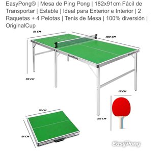 Mesa de ping pong plegable