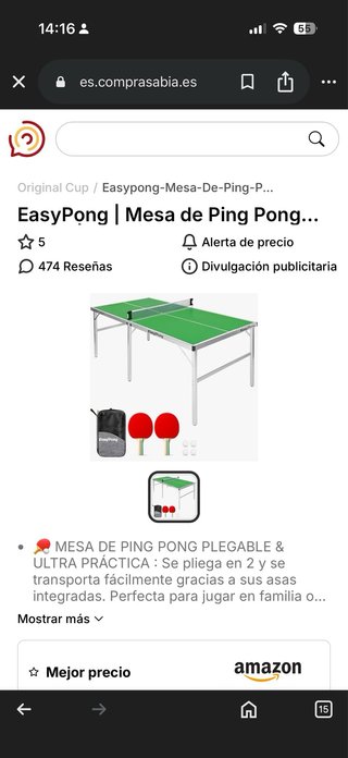 Mesa de ping pong plegable