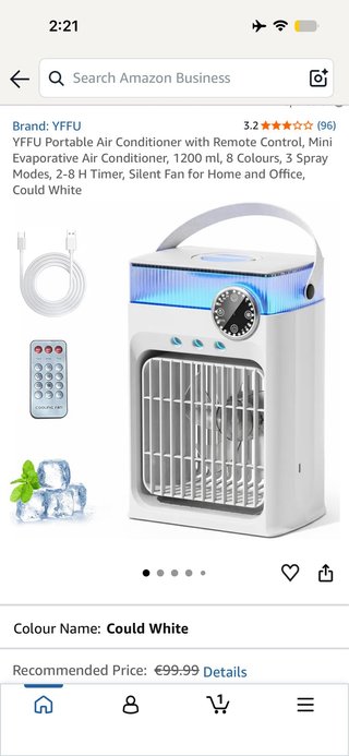 YFFU Portable Air Conditioner with Remote Control,