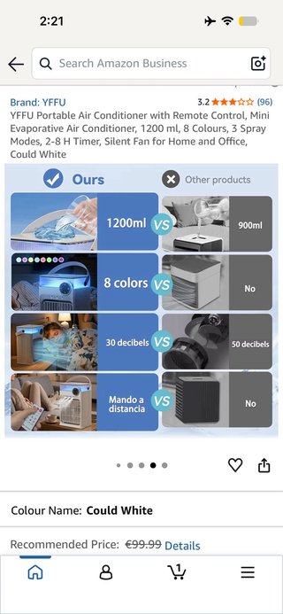 YFFU Portable Air Conditioner with Remote Control,