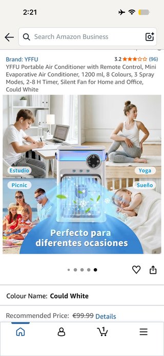 YFFU Portable Air Conditioner with Remote Control,