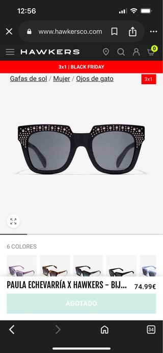Gafas de sol Hawkers negras y doradas