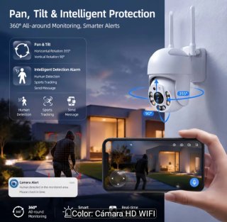 2 Cámaras Vigilancia HD WiFi Exterior y interior