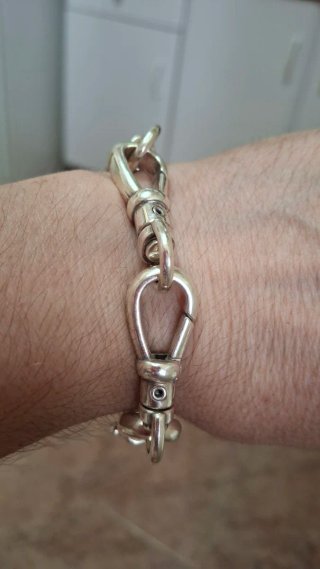 Pulsera de plata mosquetones