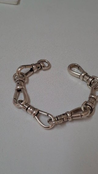 Pulsera de plata mosquetones