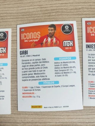 Lote 4 Cartas Fútbol Iconos LaLiga Panini