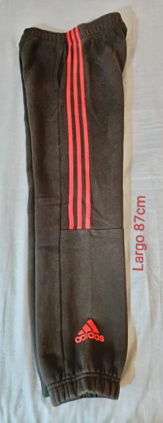 Adidas Pantalones Deportivos Negro/Rojo