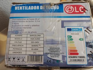 Ventilador de techo blanco SIN LUZ