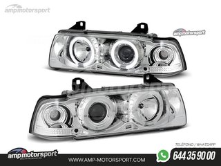 FAROS DELANTEROS OJOS DE ANGEL PARA BMW SERIE 3 E36 / BERLINA / TOURING / COMPACT