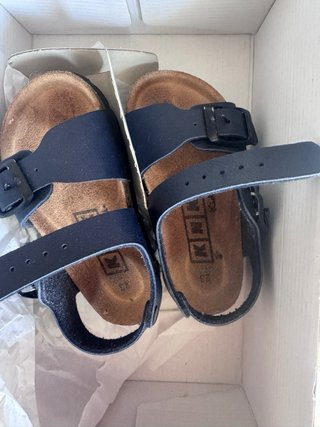 Zapatos niño azul y marrón