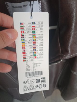 Cazadora polipiel marrón efecto piel talla XS