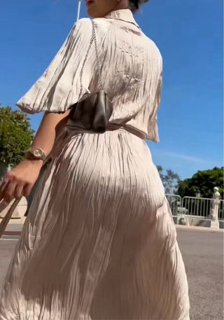 Vestido kimono pliegues Zara