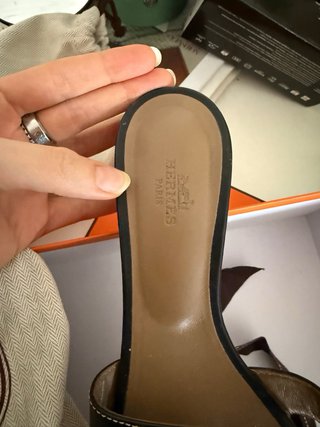 Sandalias Hermes Oasis Tacon Talla 38 Negras