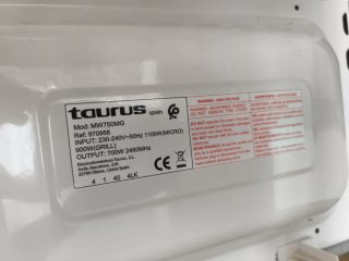 Microondas Taurus con grill