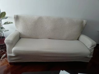 Conjunto Sofá 3+2 Tejido Blanco