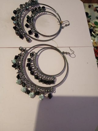 Pendientes Aro Largos con Abalorios