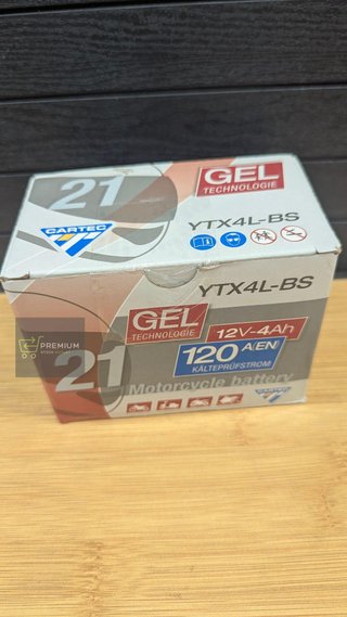 CARTEC YTX4L-BS - Batería para motocicleta 4 Ah
