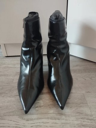 Botines Zara Tacón Aguja Punta Fina Cremallera