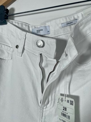 Vaquero Reserved blanco recto nuevo con etiquetas