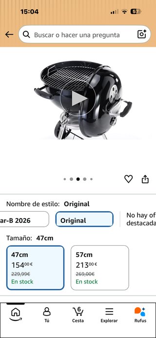 Weber Kettle E-4710 Negra 47cm