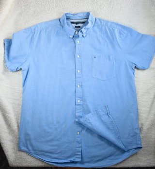 Camisa Tommy Hilfiger Manga Corta Azul XXL