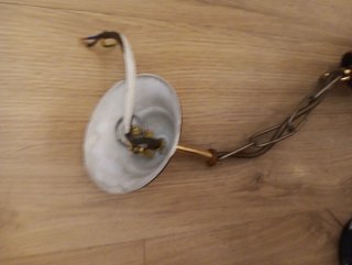 Lámpara de techo dorada con tulipas