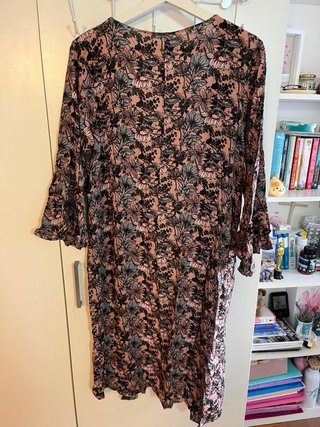 Kimono largo floral rosa