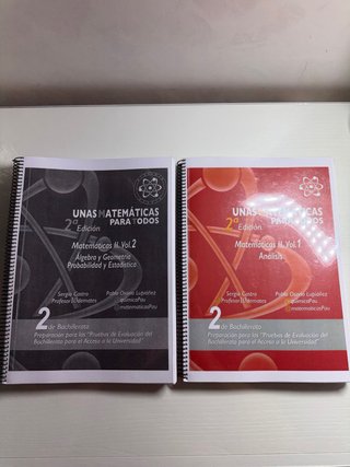 Vendo dos libros de Matemáticas II de 2.º de Bach