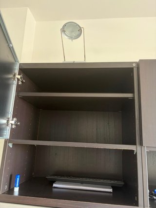 Mueble modular salón madera y cristal